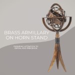 AK022 Brass Armillary On Horn Stand 